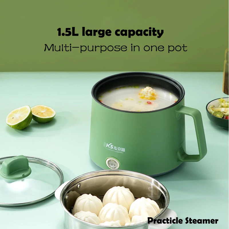 Mini Non-stick Pan Electric Cooking Machine Household 1-2 PeopleSingle/Double Layer Hot Pot Multi Electric Rice Cooker EU Plug