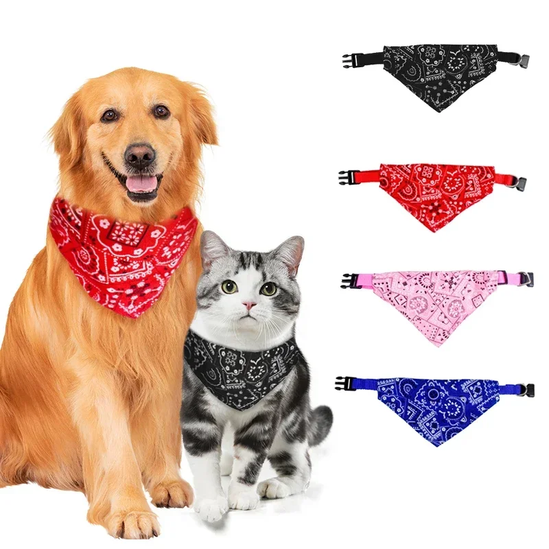 

Adjustable Triangular Bandage For Pet Dog Cat Washable Scarf Bandana Collar Bibs Cat Neck Decor Birthday Party Dress Up