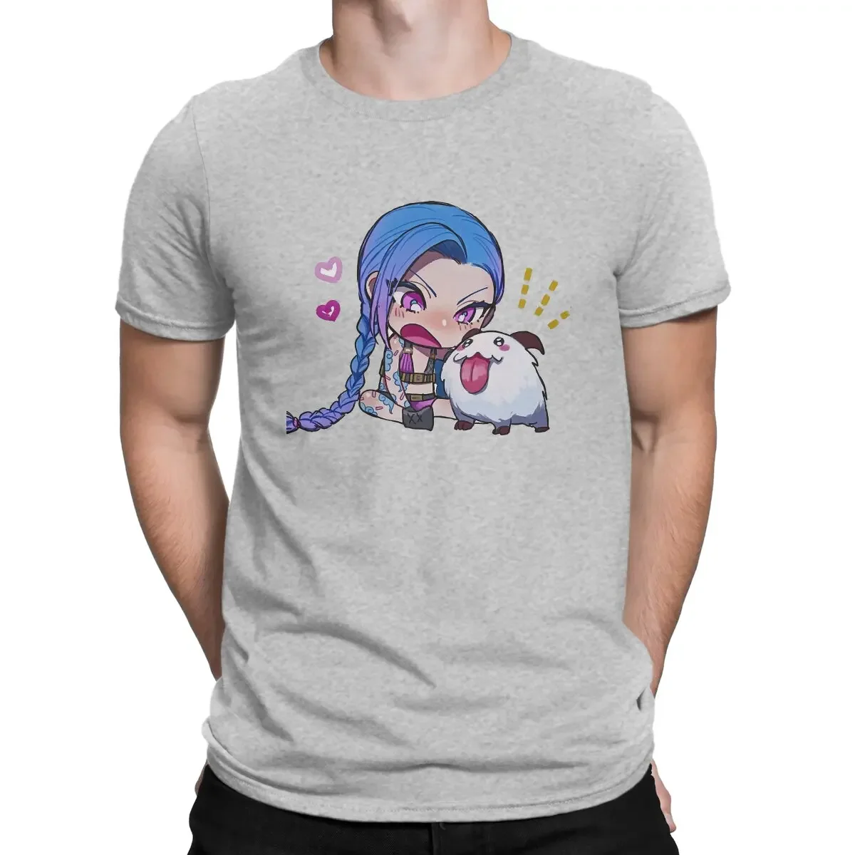 Short Sleeve Arcane League Of Legends LOL Game T Shirt Crewneck Clothing Printed Men\'s T-Shirts Cute Jinx Funny 2024 Cotton Tees