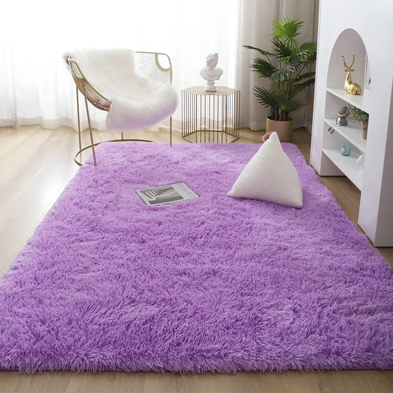 Solid Carpets for Home Living Room Plush Area Rug Bedroom Decor Floor Fluffy Mats Anti-slip Soft Velvet Carpet Kids Room Blanket