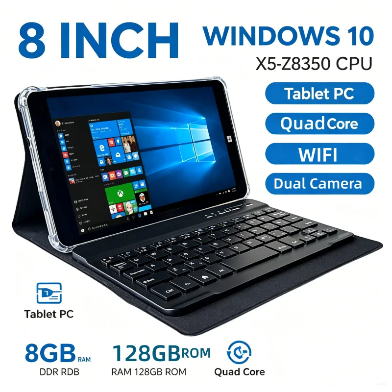 8 INCH T10 WINDOWS 10 Tablet PC 8GB DDR3 RAM 128GB ROM AR2 X5-Z8300 CPU 64-Bit Dual Cameras WIFI Quad Core