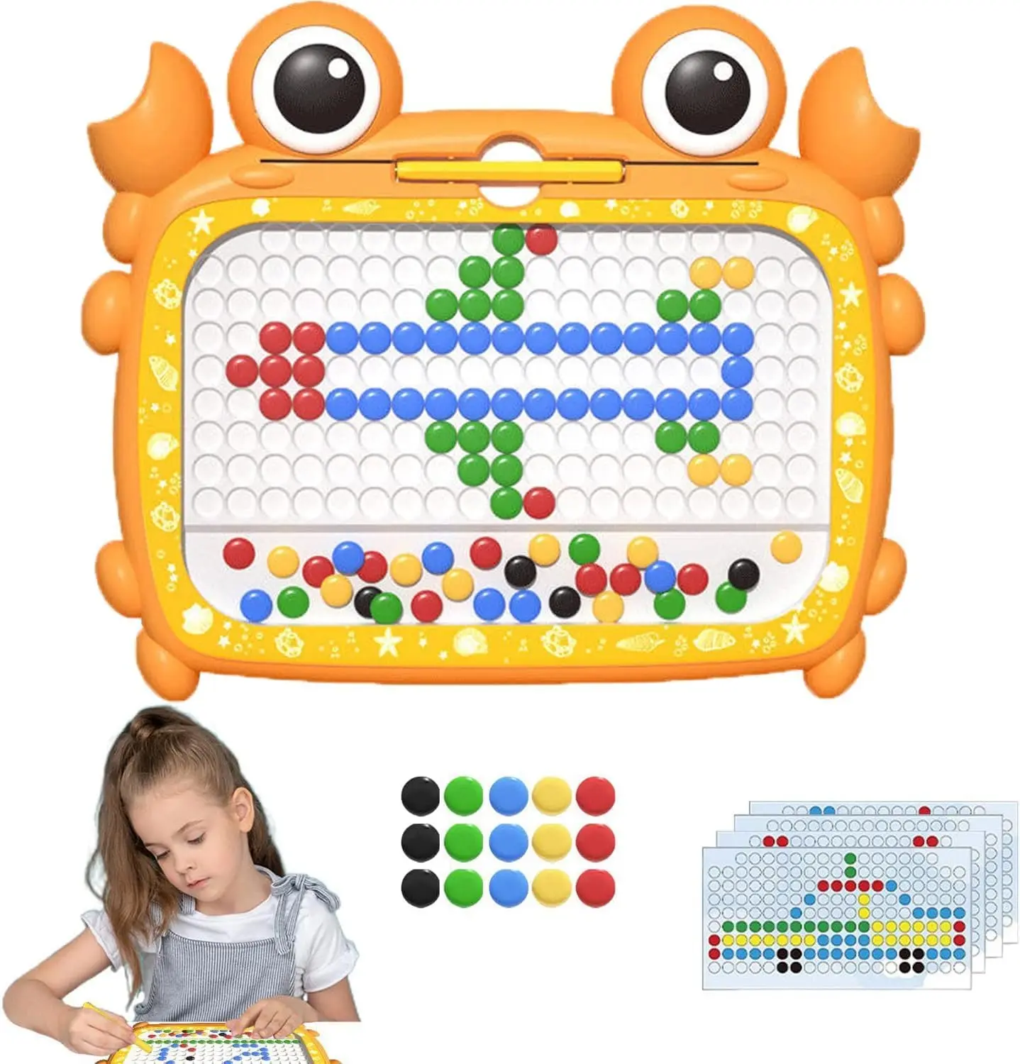 Magnetic Crab Drawing Board พร้อมปากกาแม่เหล็กขนาดใหญ่ Graffiti Board Art Montessori การศึกษาก่อนวัยเรียนของเล่นของขวัญ