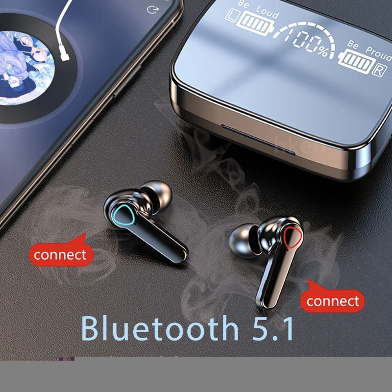 Bluetooth Wireless headset 5.3 Bluetooth Earphones IPX5 Waterproof Headsets with Mic HiFi Stereo Music Earbuds for all phone