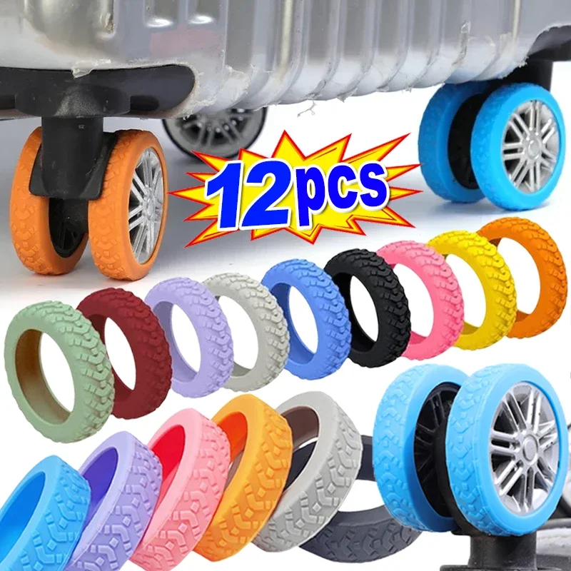 Luggage Wheels Protector Silicone Wheels Caster Shoes Travel Luggage Suitcase Reduce Noise Wheels Guard Cover Accessories