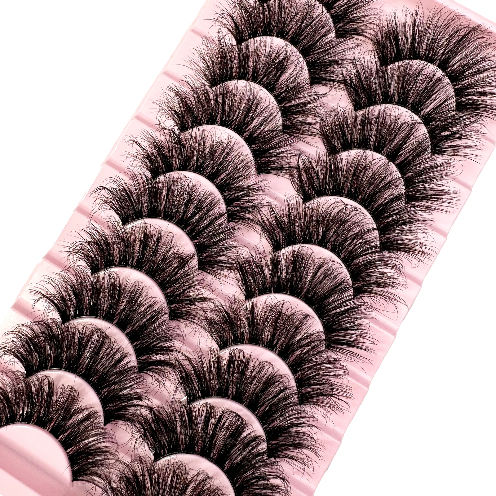 10 paia 25mm lunghi ciglia di visone fascia trasparente ciglia incrociate fascia trasparente ciglia finte fatte a mano ciglia drammatiche Upp