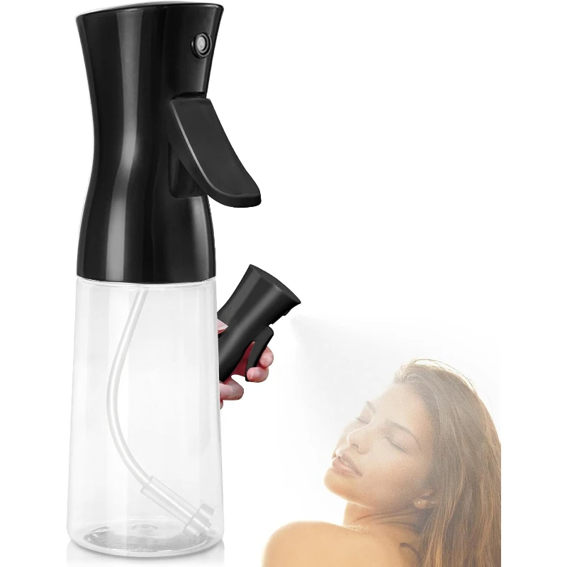 200ML Continuous High Pressure Mist Spray Bottle Portable Black White Refill Vial for Beauty Toner Alcohol Disinfection Use