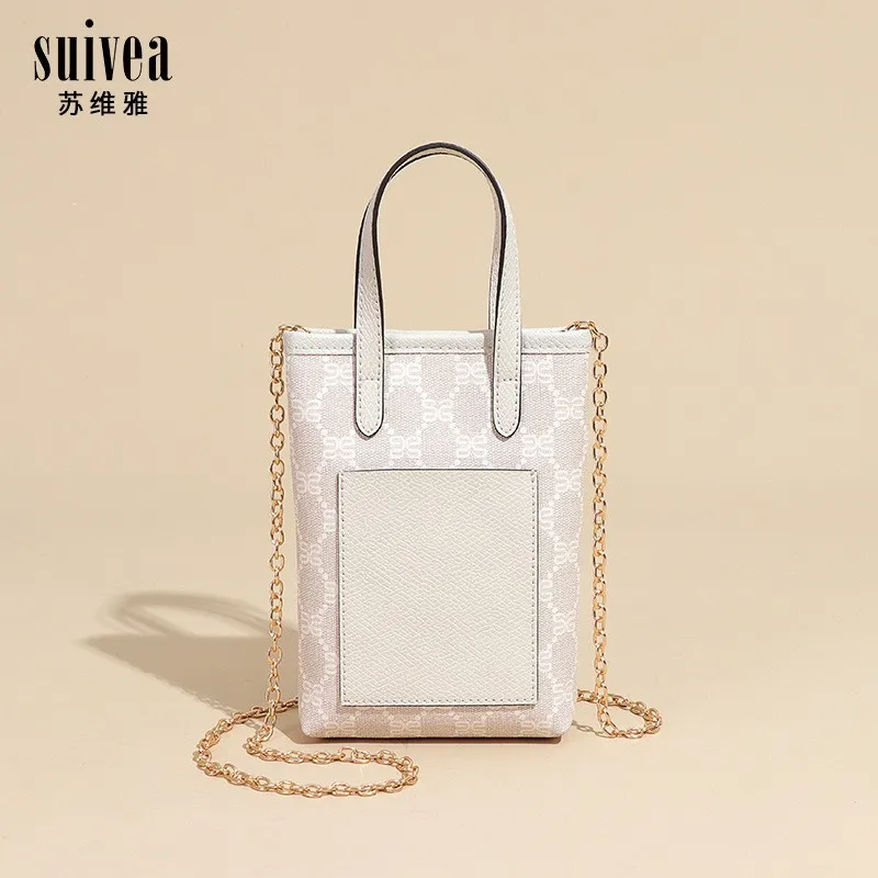 

Elegant Designer Printed Handbag Single-Shoulder Crossbody Commuter Tote Bag for Women with Chain Detail Luxe Fashion 2025 Style