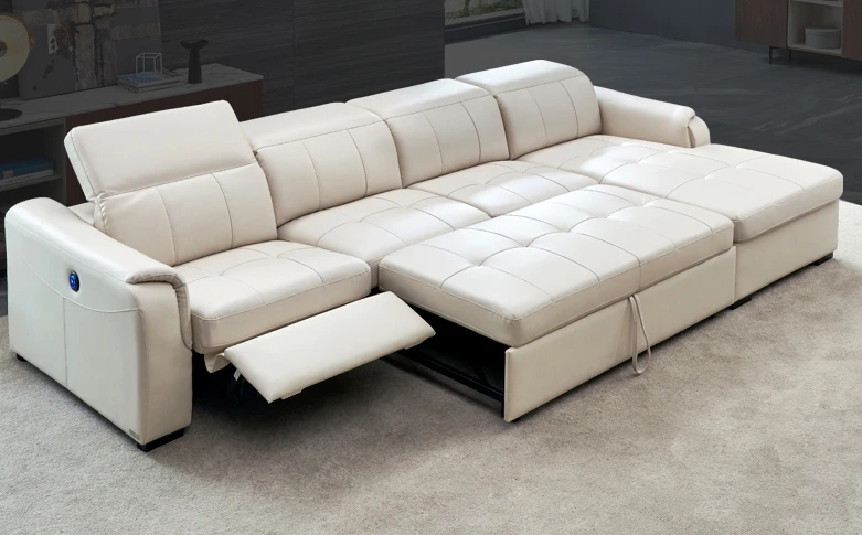 

Premium Living Room Sofa bed real genuine leather sofas salon couch puff asiento muebles de sala canape electric