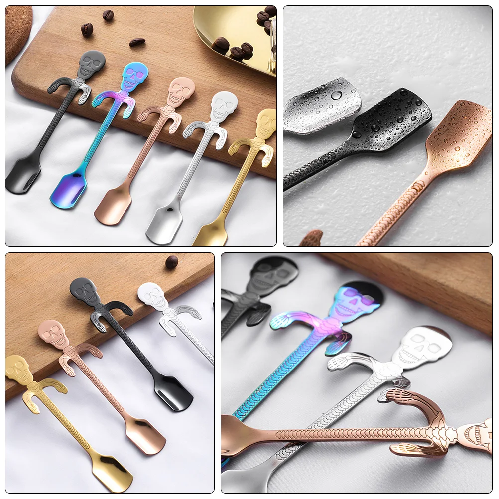 

2 Pcs Exquisite Spoons Stainless Coffee Spoon Multipurpose Spoons Exquisite Multipurpose Kitchen Bar Tools Gifts