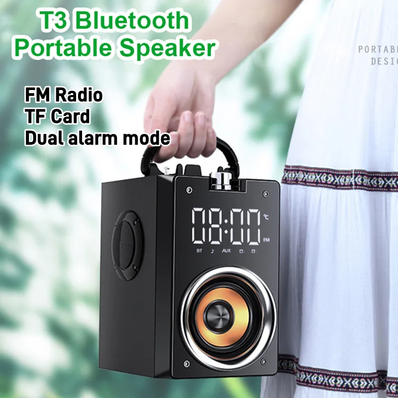 

Multimedia Alarm Loudspeaker Hifi Stereo Portable Home Theater Sound Box Bass Outdoor Subwoofer FM Wireless Bluetooth Speaker