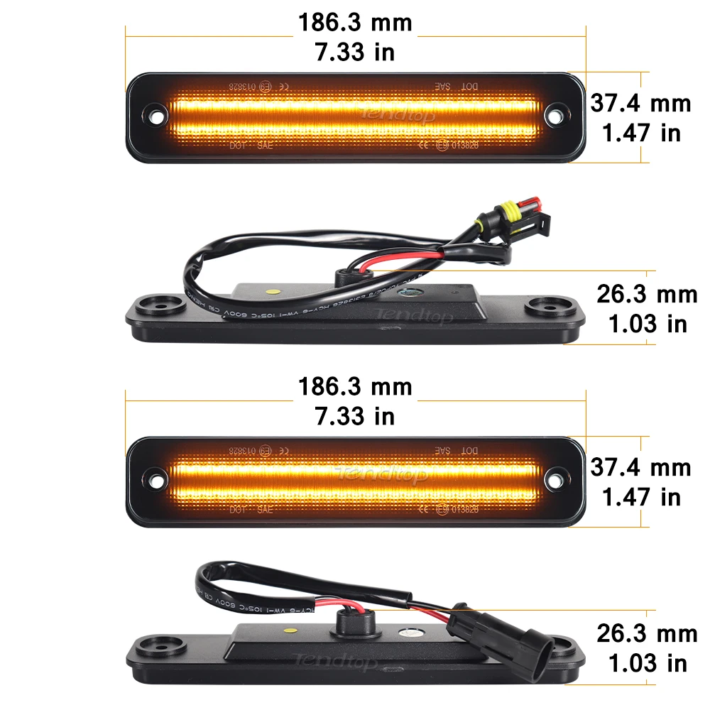 4pcs Amber Full LED Front Rear Bumper Side Marker Light  For 2003 2004 2005 2006 2007 2008 2009 Hummer H2 Turn Signal Light