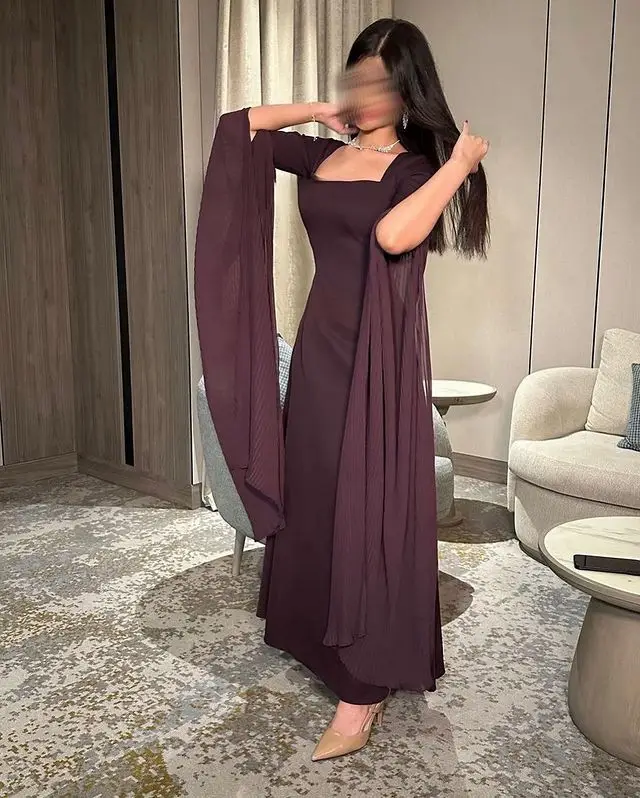 2024 Elegant Evening Dress A line Ankle Round Neck Simple Mother of the Bride Dress For Women Wedding Party Dress Customized