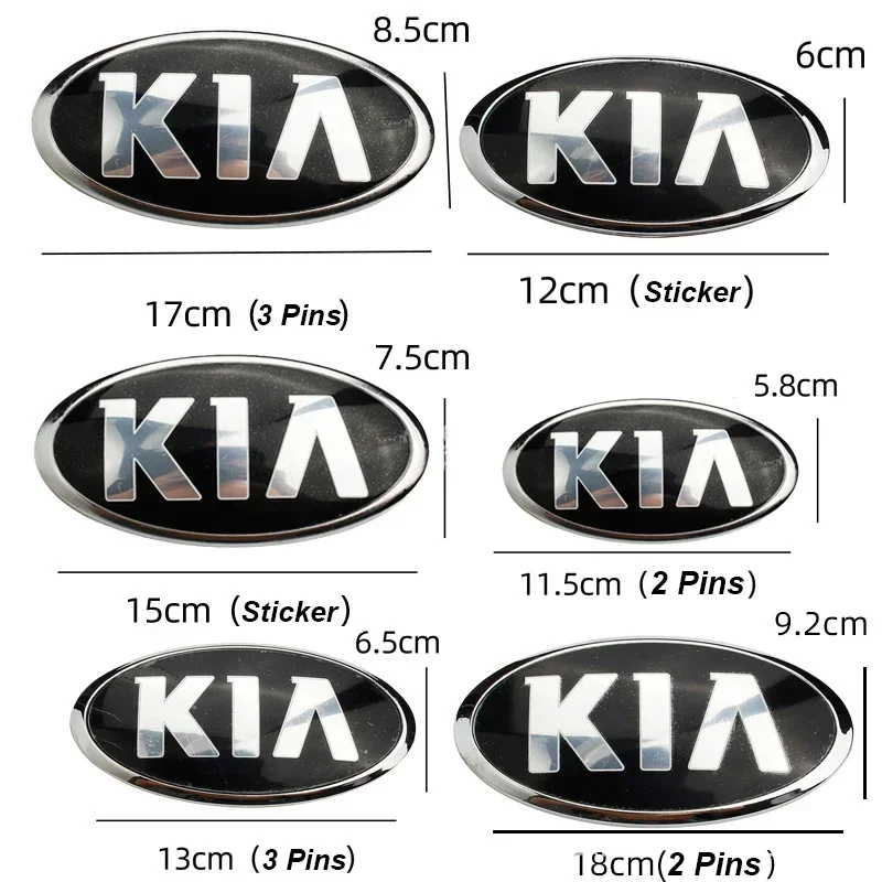 Car Front Grille Logo for KIA K2 K3 KX3 K4 K5 Cerato Forte Carnival Stinger Optima Ceed Senda Sorento Rear Trunk Emblem Stickers