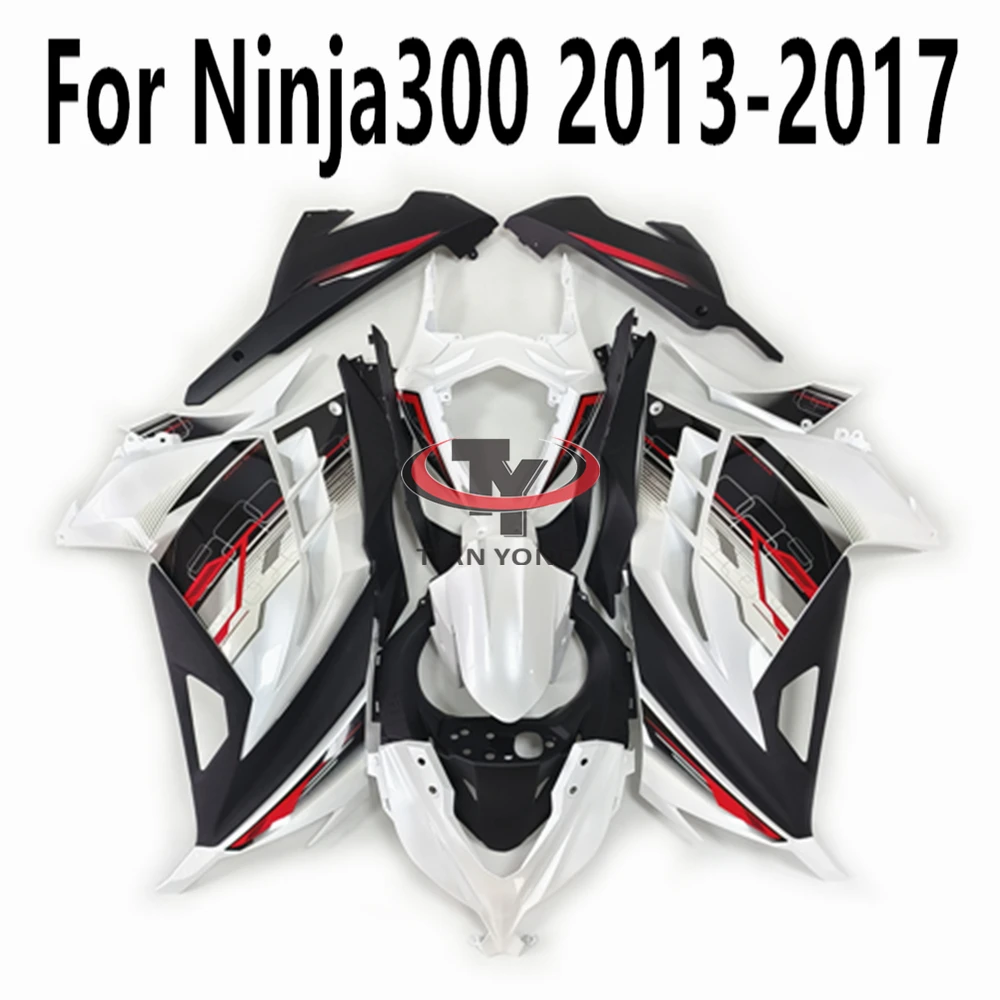 Bodywork Cowling Full Fairing Kit Black red pearl white striped prints For Ninja300 2013-2014-2015-2016-2017 Fit Ninja 300