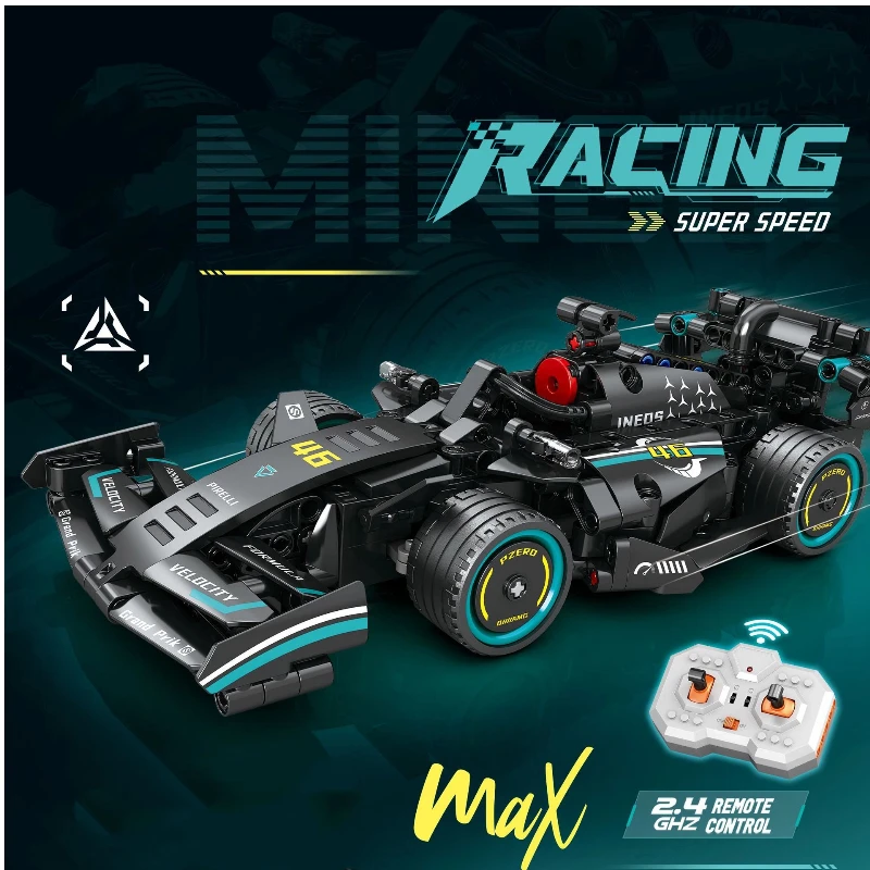テクニカル F1 レーシングカー RC モデルビルディングブロック MOC 有名なスーパーカードリフトレーシングシティレンガ教育玩具子供のギフト