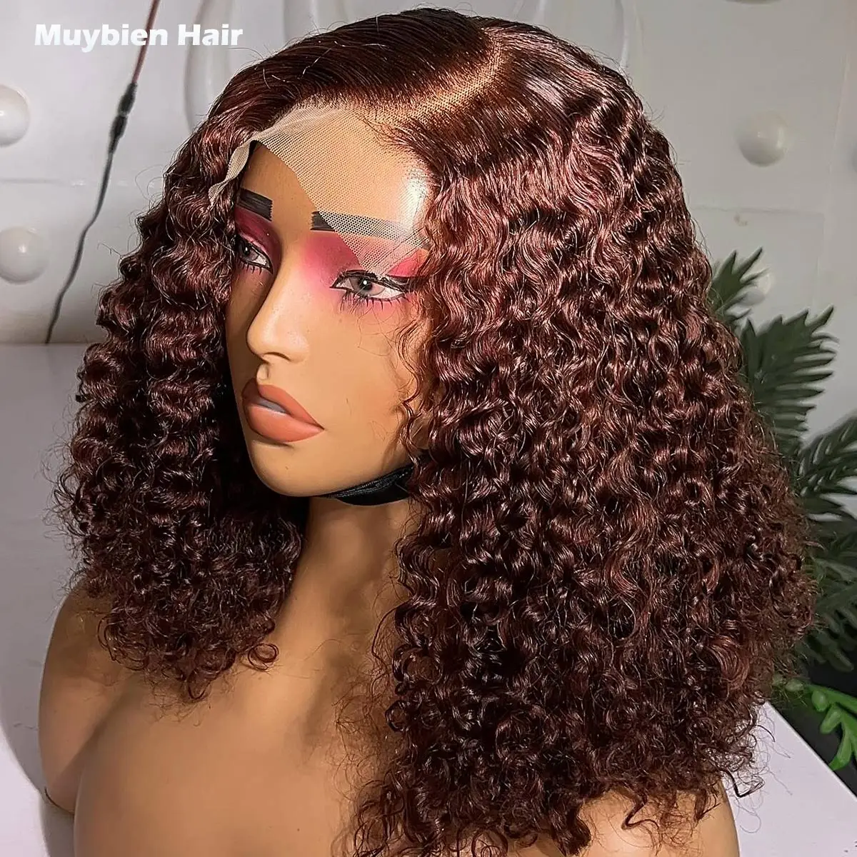 

350 Density Baby Curls 5x5 Closure Glueless Wig Brown Color 13x6 13x4 HD Lace Front Jerry Curly Wig Super Double Drawn Curly Wig