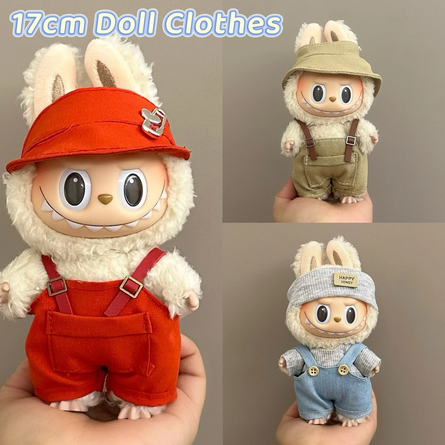 Vêtements de poupée rouge 17cm, accessoires de tenue, vêtements à langer, salopette, ensemble de chapeaux, jouets pour filles, cadeaux