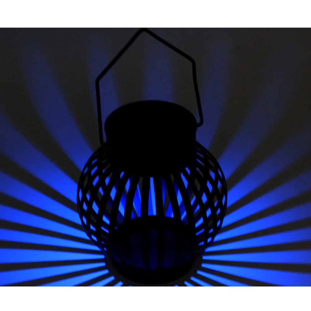 مصباح خيمة LED يعمل بالطاقة الشمسية مع 7 ألوان و3 أوضاع فانوس حديد مطاوع محمول للتخييم في الهواء الطلق والمشي لمسافات طويلة والإضاءة في حالات الطوارئ #2