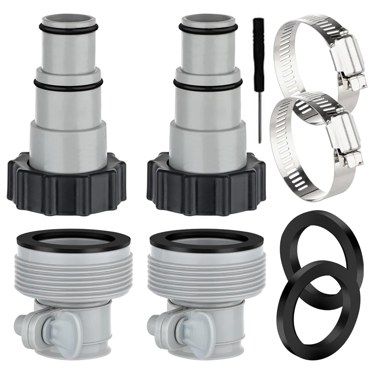 Swimming Pool Hoses Adapter Type A/B Connector for 1.25Inch and 1.5Inch Hoses for Filter Pump, Salt Water Systems