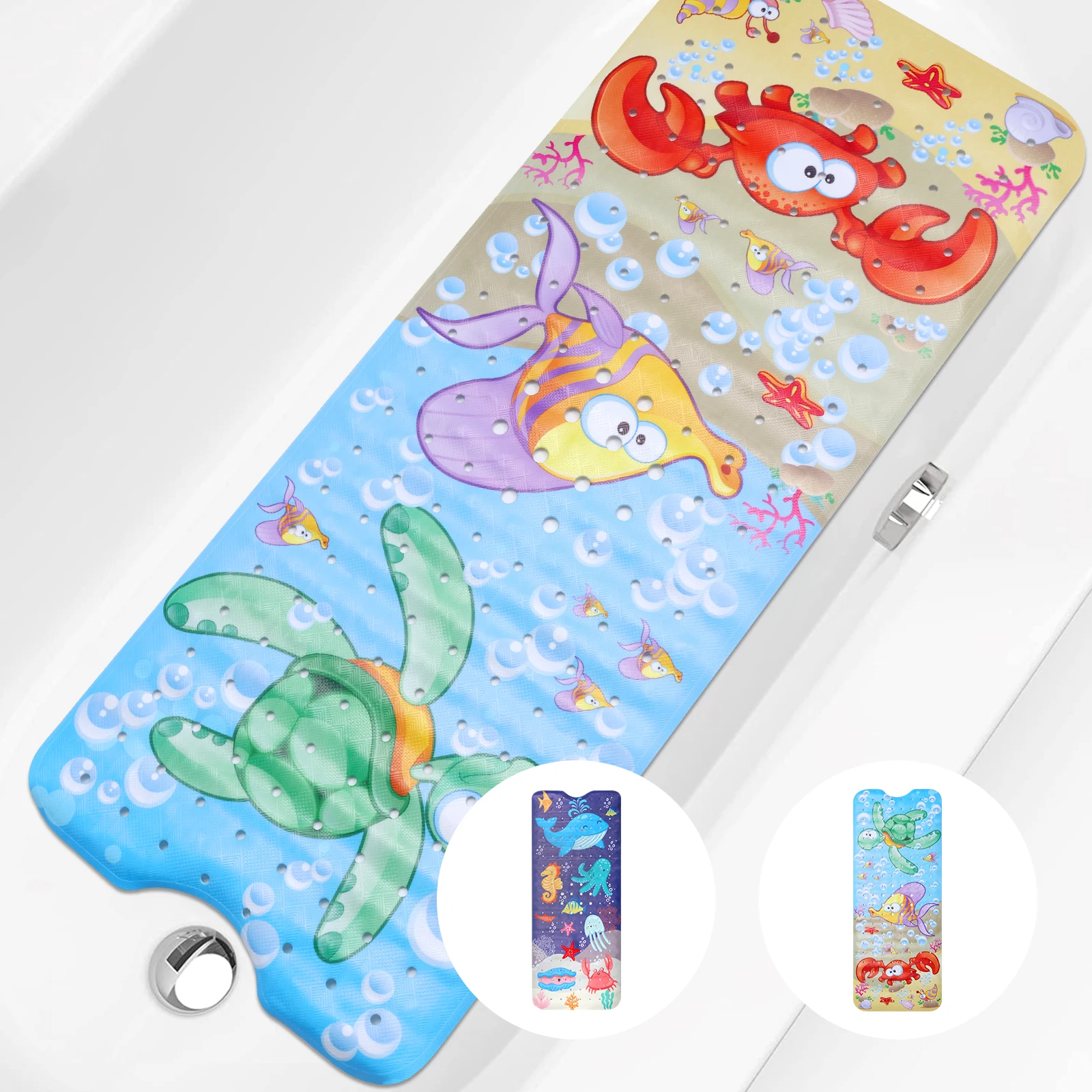 

Детский коврик для ванной, нескользящий коврик для ванной с присоской и сливным отверстием, моющийся в машине коврик для душа для дома, кухни, ванной комнаты, отеля