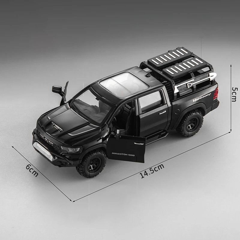 1:32 RAM 1000 TRX Mammoth Picku modèle de voiture en alliage son et lumière retirer jouet pour enfants à collectionner cadeau d'anniversaire