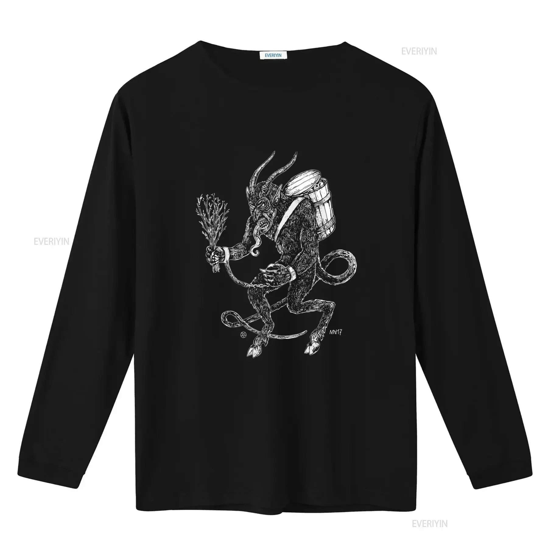 Krampus Christmas Gothic Folklore Fantasy Horror Metal T Shirt by Mike Vivisector vintage Washed Versatile Comfortable fashion