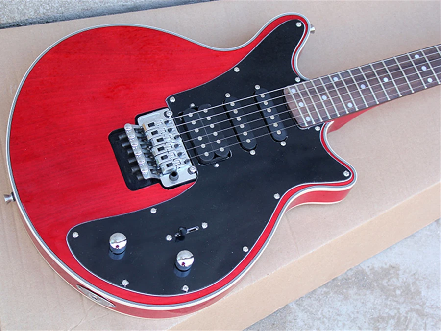 Flyoung Transparent Red Electric Guitar with Chrome Hardware,SSH Pickups,Offer Customize