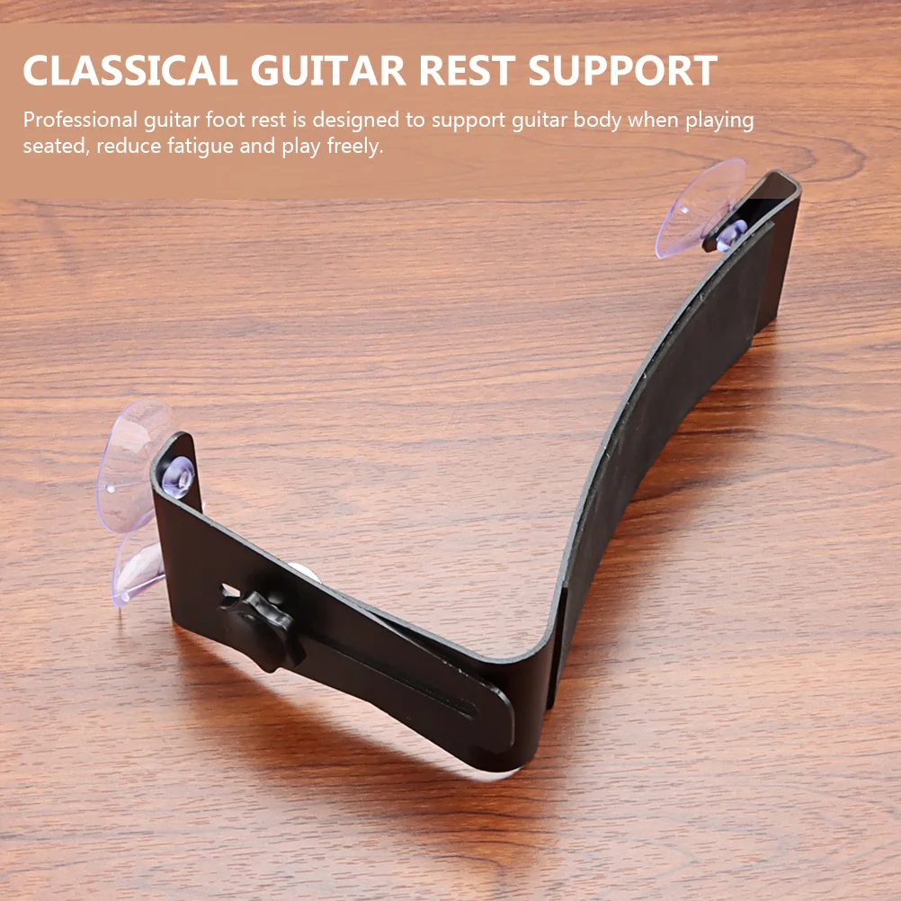 

Guitar Support Black Adjustable Suction Cup Leg Rest Classical Foot Stool Durable Stand Lightweight Guitar Accessories