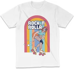 THRILL HOUSE Rock N Rolla 80s Roller Skating Roller Derby Retro Vintage Women’s Wear  Individuality T-Shirt