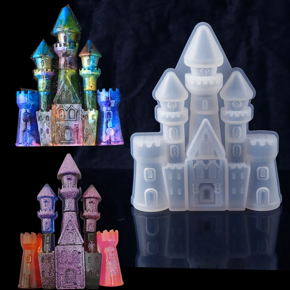 Moda diy silicone casa de natal castelo molde resina cola epoxy uv conjunto de ferramentas de fabricação de jóias