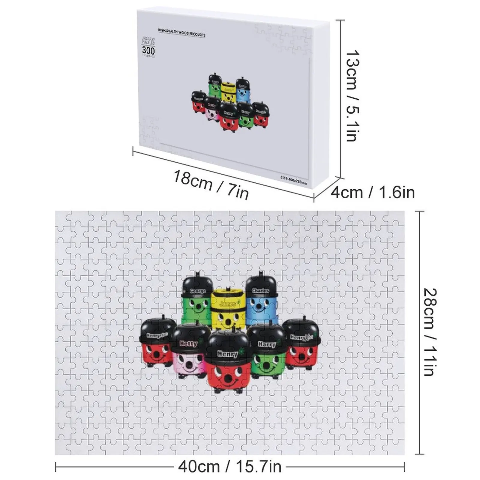 Henry Hoover e amigos quebra-cabeça foto composições de madeira personalizadas para crianças quebra-cabeça