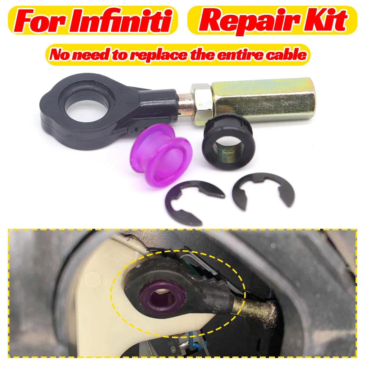 Gear Shifter Cable Linkage Bushing Sleeve for Infiniti G20 i30 i35 JX35 QX4 Qx60 Qx80 QX56 Both Ends Grommet Fix bush Repair Kit