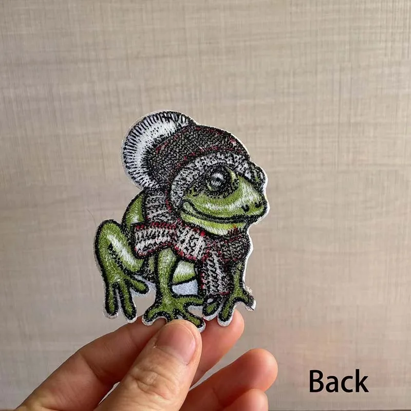 Patch Thermocollant Small Animals,cute Frog,Moth Embroidery Applique Iron on Patches,ironing Clothes Sticker for Clothing Kids