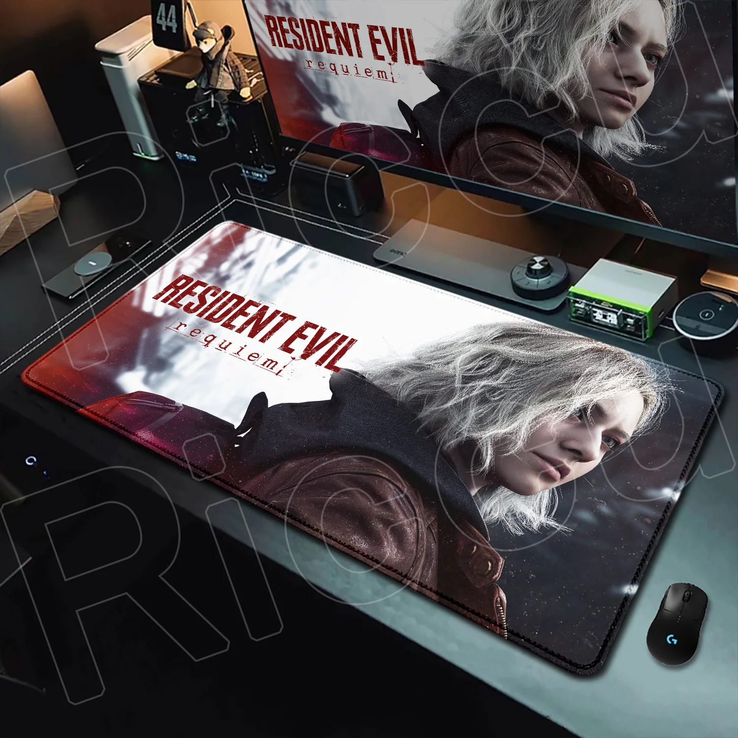 

Большой игровой нескользящий коврик для мыши 400x900 мм R-Resident Evil Requiem, прочный резиновый коврик для клавиатуры XXL, аксессуары для ноутбука и офисного стола