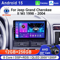 Android 15 For Jeep Grand Cherokee II WJ 1998 - 2004 Car Radio Multimedia Video Player Navigation stereo GPS Head Unit Screen