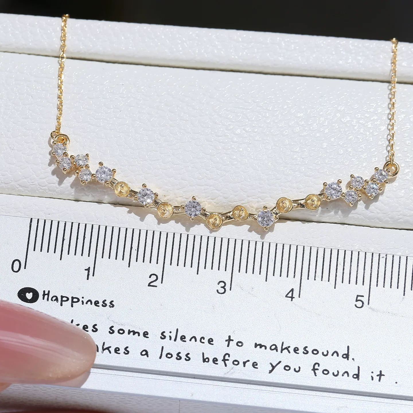 49 Sterling silver pearl necklace with empty setting, multiple pearl pendants, and silver setting accessories, 3.5-4mm 4