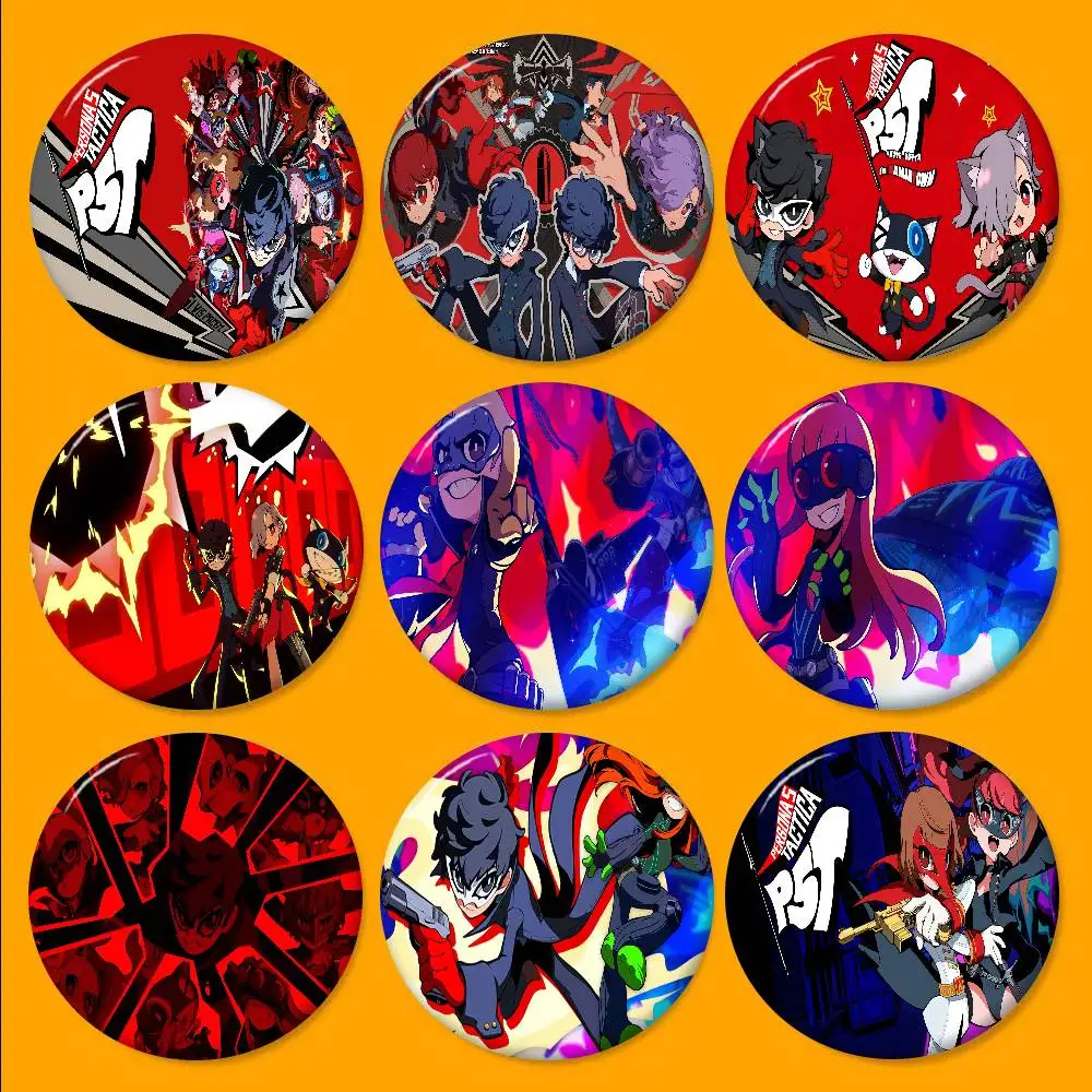 Broches de Anime Persona 5 t-tactica, insignia de dibujos animados bonita, chaqueta, pantalones vaqueros, Pin de solapa, accesorio de regalo