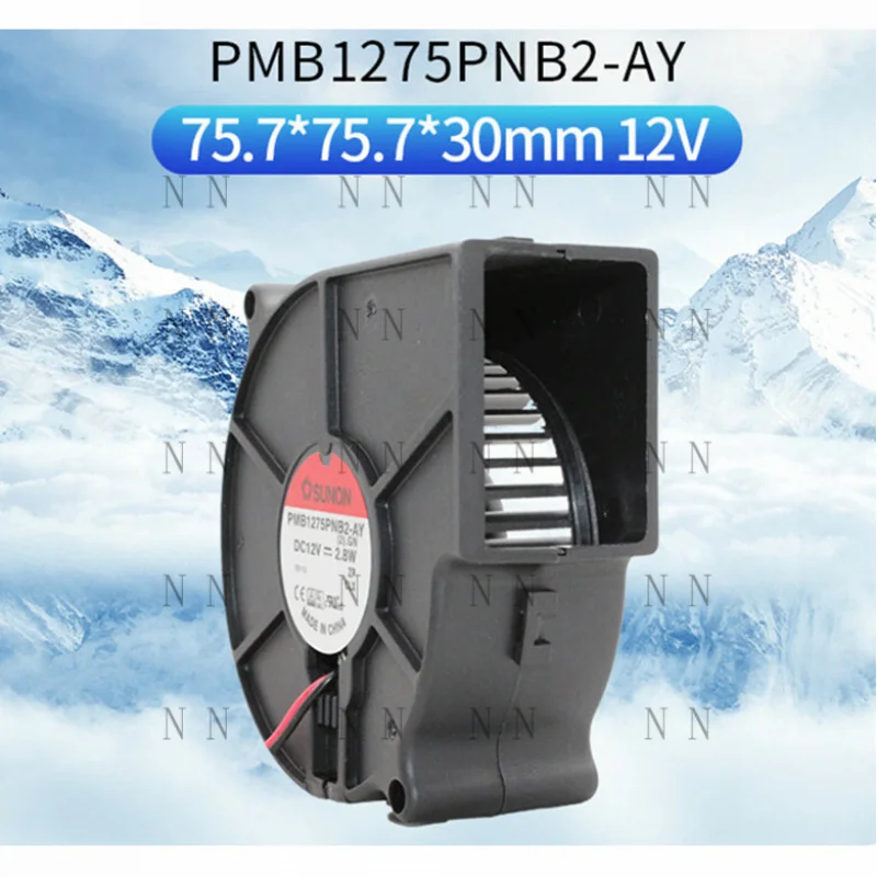 PP+  FOR SUNON PMB1275PNB2-AY DC12V 2.8W 7530 Blower Turbo Centrifugal Fan 2-wire