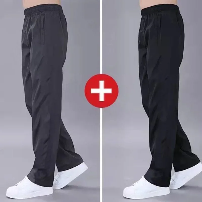 Summer Casual Pants Mens Oversized Sweatpants Gray Black Wide Resistant Breathable Track Pants Running Tracksuit Trousers 6XL