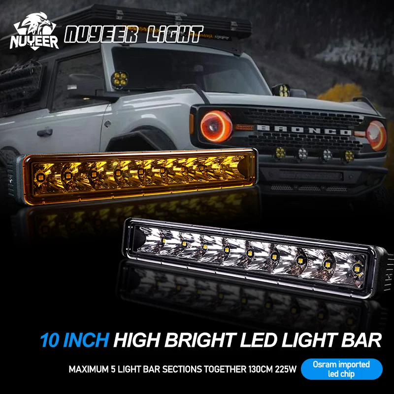 Grille Auxiliary LED Light Bar White/Yellow Driving Light Fog Light Auto 10