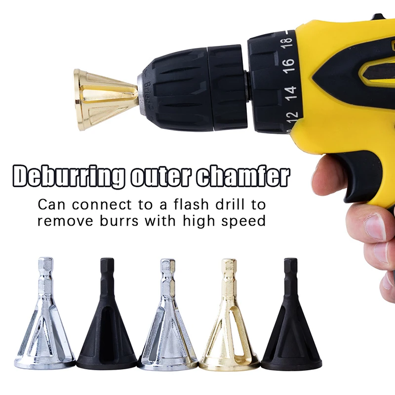 Deburring External Chamfer Tool Metal Hex Triangle Trimming Drill Bit For Screw Fast Remove Burr Removal