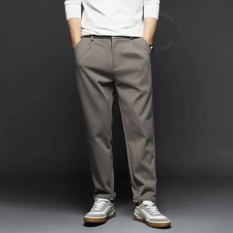 

2023 Spring Autumn Fashion Solid Color Men Suit Pants Full Length Casual Business Pants Office Trousers Pantalones Hombre