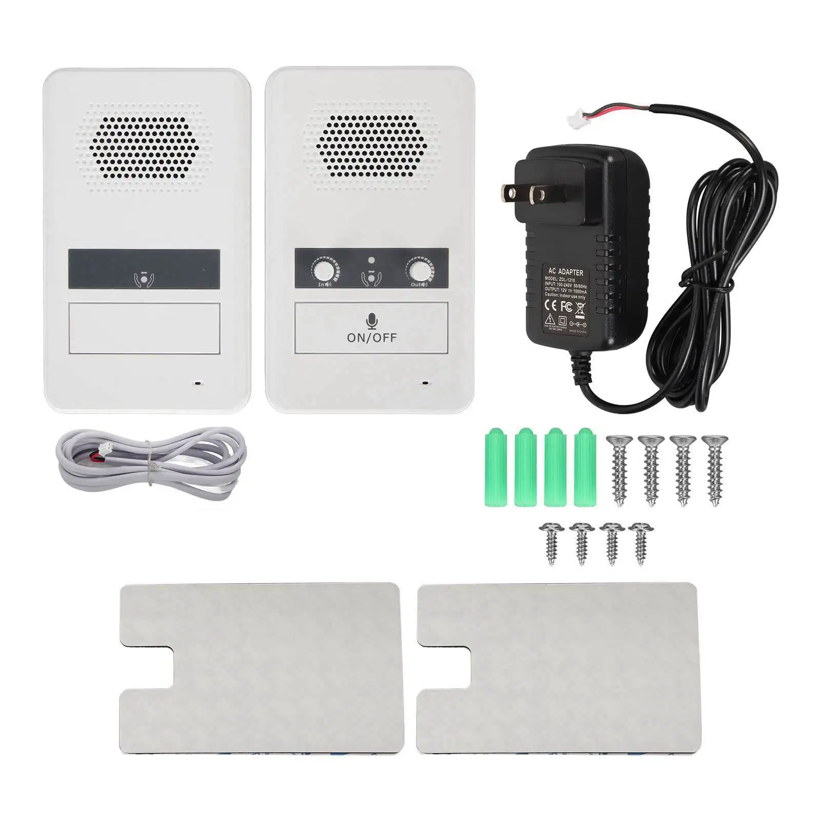 Fenster-Zwei-Wege-Gegensprechanlage, ABS, 3 W, elektrischer Fensterlautsprecher, Gegensprechanlage, empfindliches Mikrofon, Premium-Lautsprecher, US-Stecker, 100–240 V, für Bank