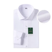 Camisa de vestir con puños Regular y cuello Windsor, camisas formales de negocios de lujo de manga larga a la moda para hombre, sólidas, fáciles de cuidar, informales y sociales