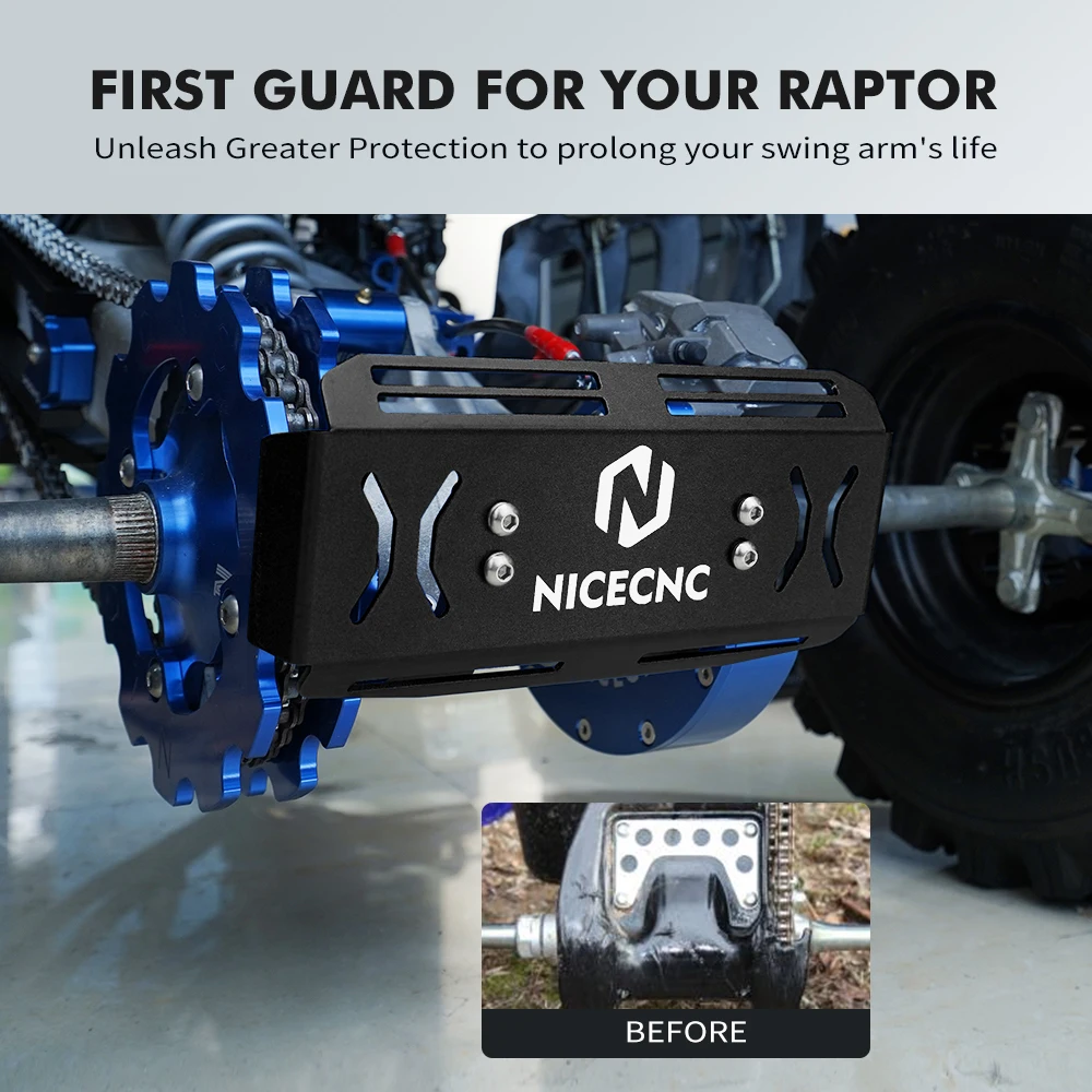 NICECNC ATV pare-chocs arrière Bash garde pour Yamaha Raptor 700R 12 16-20 700 06-11 13-20 19 couvercle de pignon de disque accessoires de protection