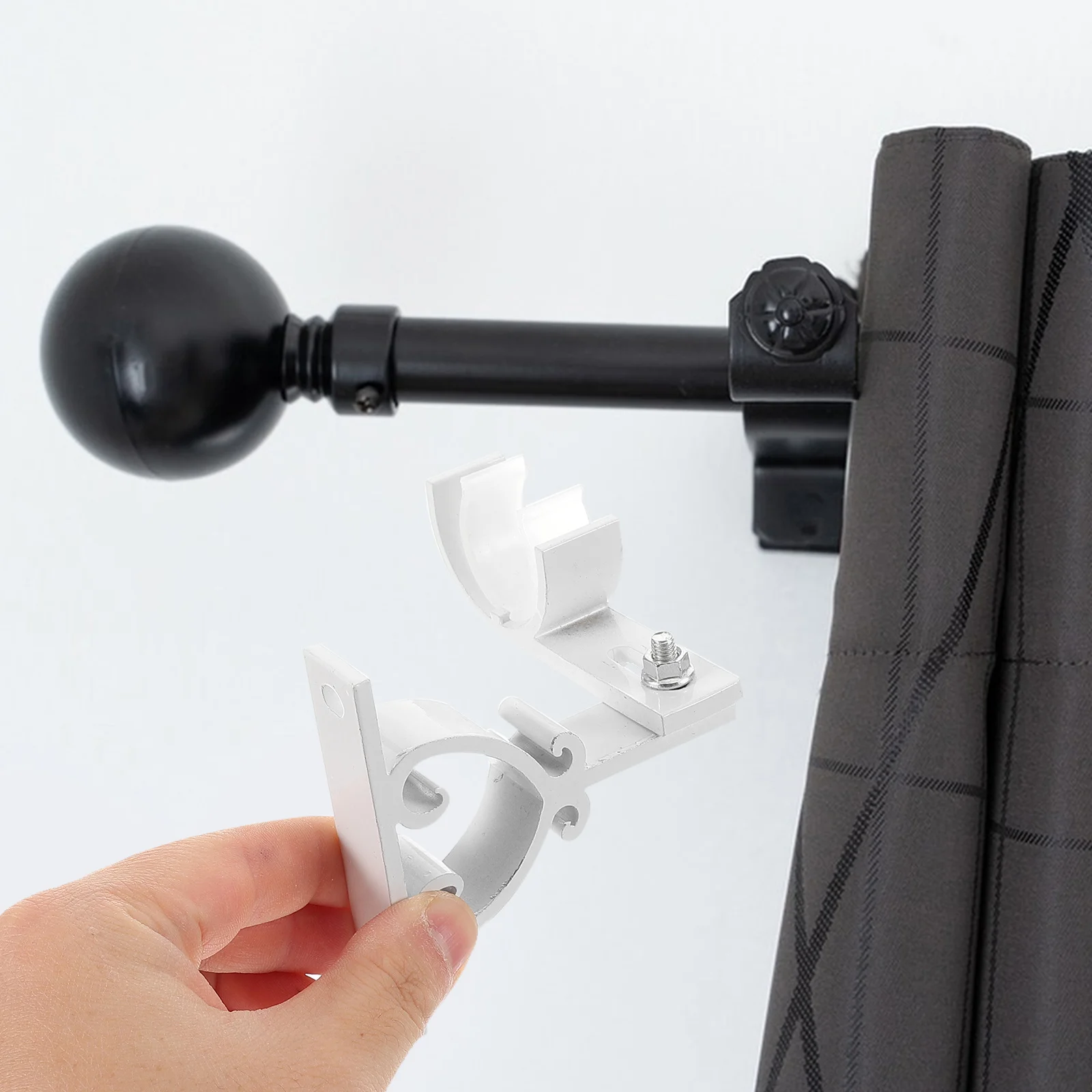 

Modern Aluminum Alloy Curtain Rod Bracket Stable Roman Holder Versatile Use Easy Install Home Curtain Hangers Ceiling