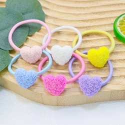 Cute Girls Elastic Hair Ties Heart Hairbands Ponytail Holder Headbands Kids Floral Hair Ties Scrunchies Women Hair Accessories