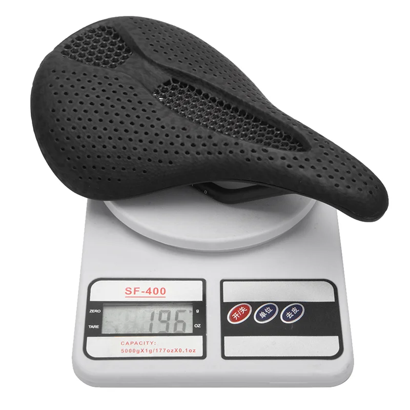 Bicycle 3D Printed Carbon Fiber Honeycomb Saddle Wide Hollow Comfortable Mountain Road Bike Cylcing Cushion