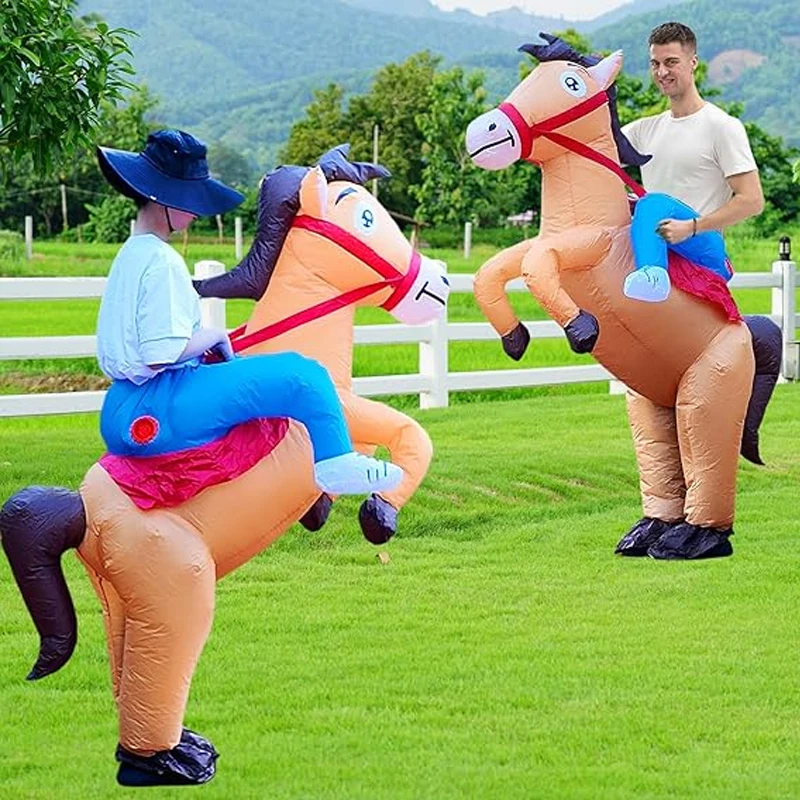 

Riding Horse Inflatable costume Adult Riding Horse Inflatable costume HalloweenCarnival Party Annual Meeting Performance Costume
