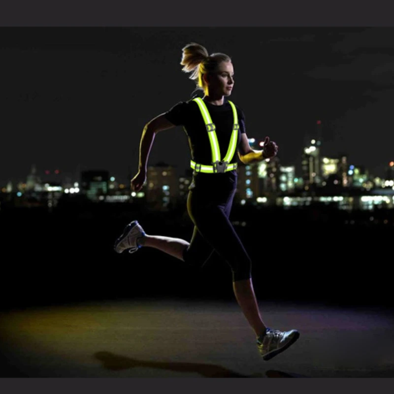 Highlight Reflective Straps Night Running Riding Clothing Vest Adjustable Safety Vest Elastic Band For Adults and Children